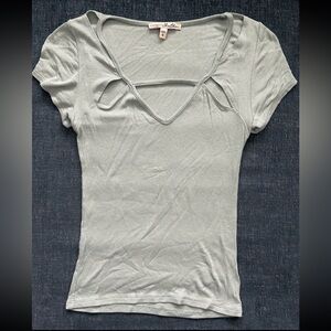 Express Sage Green Short Sleeve Top